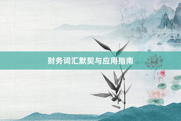 财务词汇默契与应用指南